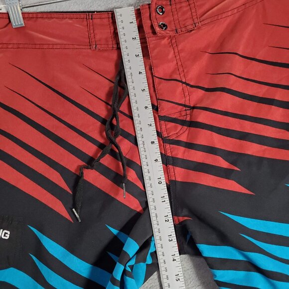 VINTAGE‎ Quik Surfing Men Swimwear 34 Red Board Shorts Outdoor Beach Surf 90s - Picture 3 of 7